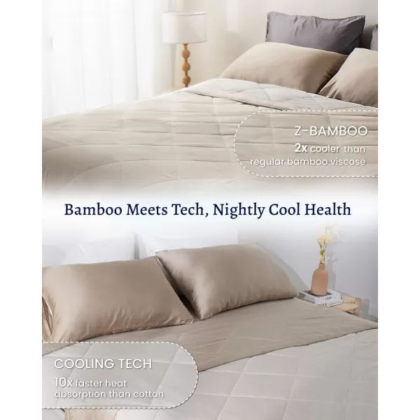 ZonLi ZMagic Cooling Comforter Hypoallergenic Bamboo Viscose Lightweight Breathable Soft Summer Blanket for Hot Sleepers Quickly Cooling Quilt for Night Sweats Iceberg Green Twin 60quotx80quot05  Brown