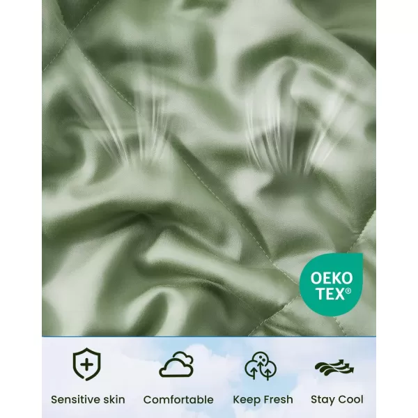 ZonLi ZMagic Cooling Comforter Hypoallergenic Bamboo Viscose Lightweight Breathable Soft Summer Blanket for Hot Sleepers Quickly Cooling Quilt for Night Sweats Iceberg Green Twin 60quotx80quot06  Green