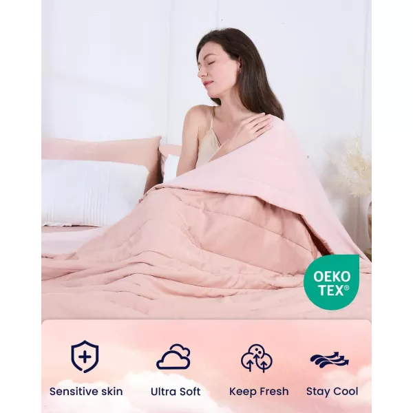ZonLi ZMagic Cooling Comforter Hypoallergenic Bamboo Viscose Lightweight Breathable Soft Summer Blanket for Hot Sleepers Quickly Cooling Quilt for Night Sweats Iceberg Green Twin 60quotx80quot08  Cameo Rose