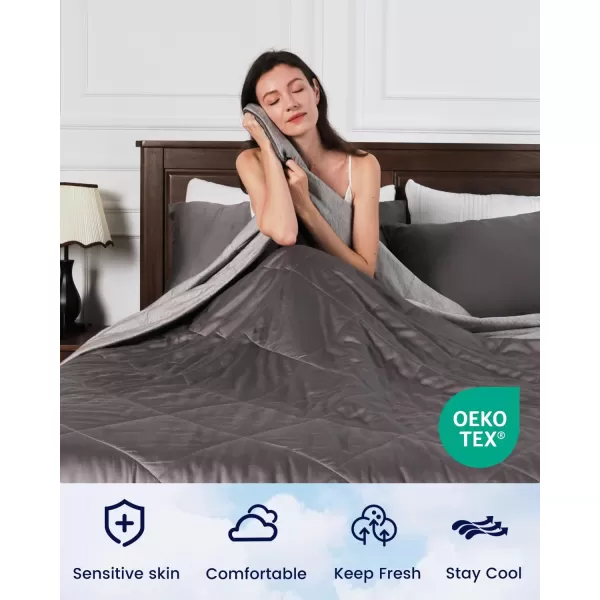 ZonLi ZMagic Cooling Comforter Hypoallergenic Bamboo Viscose Lightweight Breathable Soft Summer Blanket for Hot Sleepers Quickly Cooling Quilt for Night Sweats Iceberg Green Twin 60quotx80quot01  Amber Gray