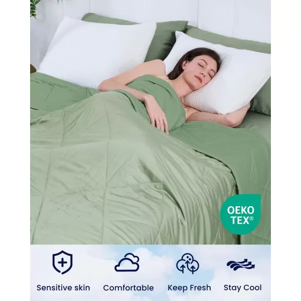 ZonLi ZMagic Cooling Comforter Hypoallergenic Bamboo Viscose Lightweight Breathable Soft Summer Blanket for Hot Sleepers Quickly Cooling Quilt for Night Sweats Iceberg Green Twin 60quotx80quot06  Green