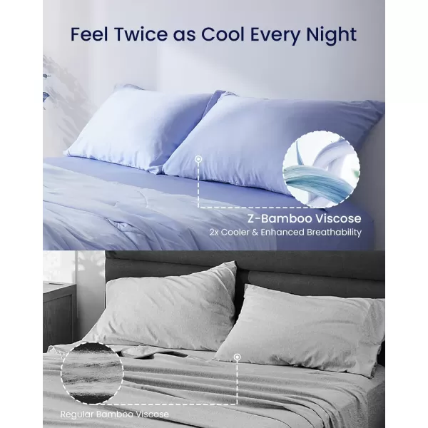 ZonLi ZMagic Cooling Pillow Cases King Size Set of 2 Viscose Derived from BambooSilky Soft Breathable Cold Pillow Covers Cooling Pillowcases for Hair and Skin 20x36 Inches07  Skyway Blue