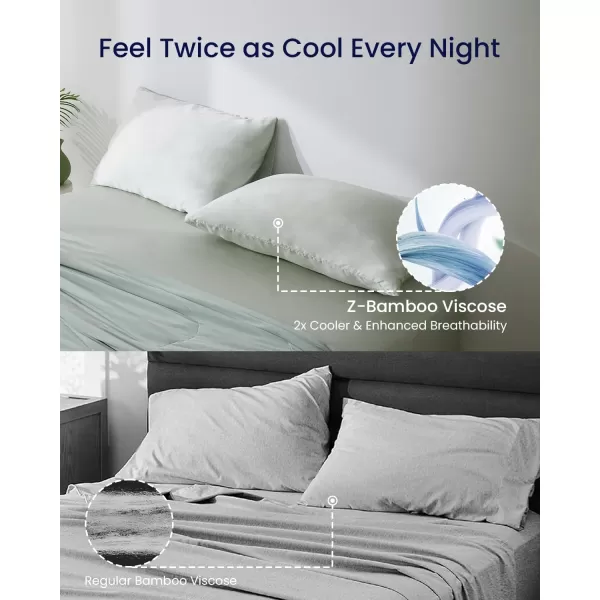 ZonLi ZMagic Cooling Pillow Cases King Size Set of 2 Viscose Derived from BambooSilky Soft Breathable Cold Pillow Covers Cooling Pillowcases for Hair and Skin 20x36 Inches08  Iceberg Green