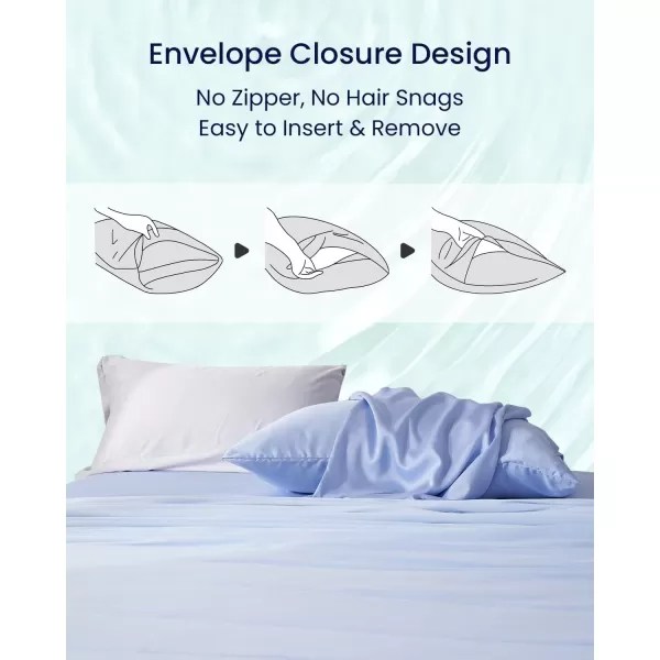 ZonLi ZMagic Cooling Pillow Cases King Size Set of 2 Viscose Derived from BambooSilky Soft Breathable Cold Pillow Covers Cooling Pillowcases for Hair and Skin 20x36 Inches07  Skyway Blue