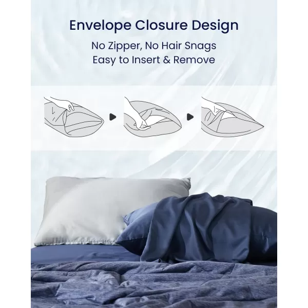 ZonLi ZMagic Cooling Pillow Cases King Size Set of 2 Viscose Derived from BambooSilky Soft Breathable Cold Pillow Covers Cooling Pillowcases for Hair and Skin 20x36 Inches01  Blue Ashes