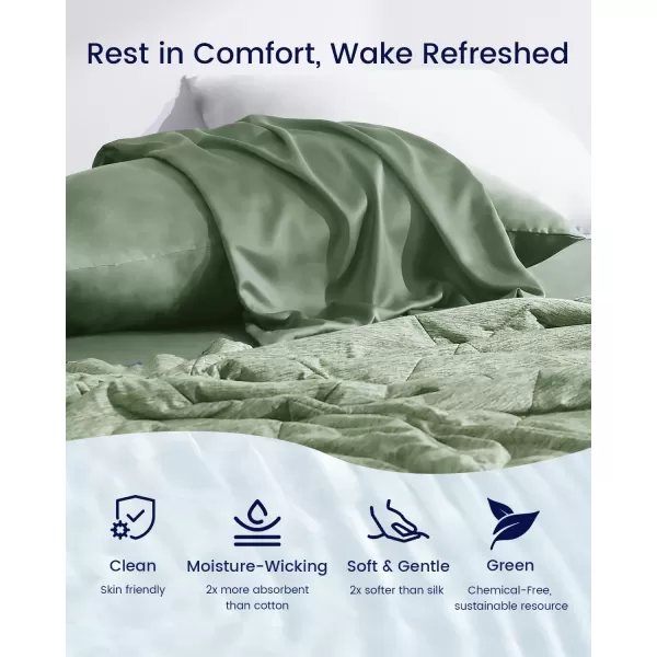 ZonLi ZMagic Cooling Pillow Cases King Size Set of 2 Viscose Derived from BambooSilky Soft Breathable Cold Pillow Covers Cooling Pillowcases for Hair and Skin 20x36 Inches04  Aurora Green
