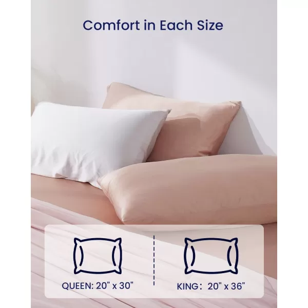 ZonLi ZMagic Cooling Pillow Cases King Size Set of 2 Viscose Derived from BambooSilky Soft Breathable Cold Pillow Covers Cooling Pillowcases for Hair and Skin 20x36 Inches09  Cameo Rose