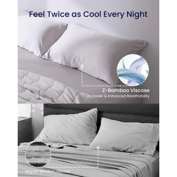ZonLi ZMagic Cooling Pillow Cases King Size Set of 2 Viscose Derived from BambooSilky Soft Breathable Cold Pillow Covers Cooling Pillowcases for Hair and Skin 20x36 Inches06  Misty Gray