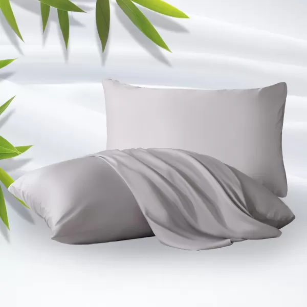 ZonLi ZMagic Cooling Pillow Cases King Size Set of 2 Viscose Derived from BambooSilky Soft Breathable Cold Pillow Covers Cooling Pillowcases for Hair and Skin 20x36 Inches06  Misty Gray