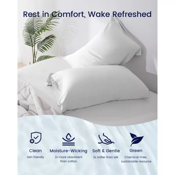 ZonLi ZMagic Cooling Pillow Cases King Size Set of 2 Viscose Derived from BambooSilky Soft Breathable Cold Pillow Covers Cooling Pillowcases for Hair and Skin 20x36 Inches06  Misty Gray