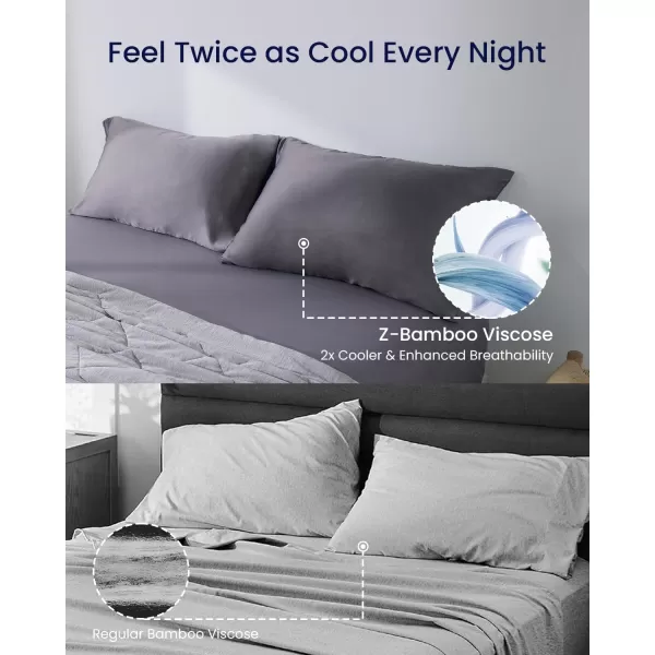 ZonLi ZMagic Cooling Pillow Cases King Size Set of 2 Viscose Derived from BambooSilky Soft Breathable Cold Pillow Covers Cooling Pillowcases for Hair and Skin 20x36 Inches02  Sierra Gray