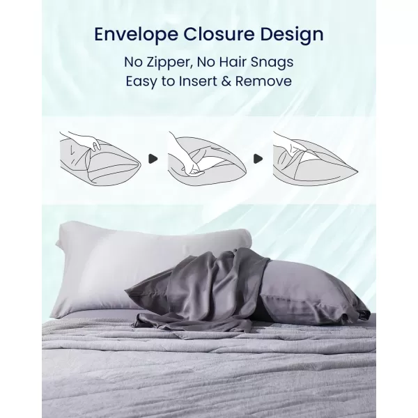 ZonLi ZMagic Cooling Pillow Cases King Size Set of 2 Viscose Derived from BambooSilky Soft Breathable Cold Pillow Covers Cooling Pillowcases for Hair and Skin 20x36 Inches02  Sierra Gray