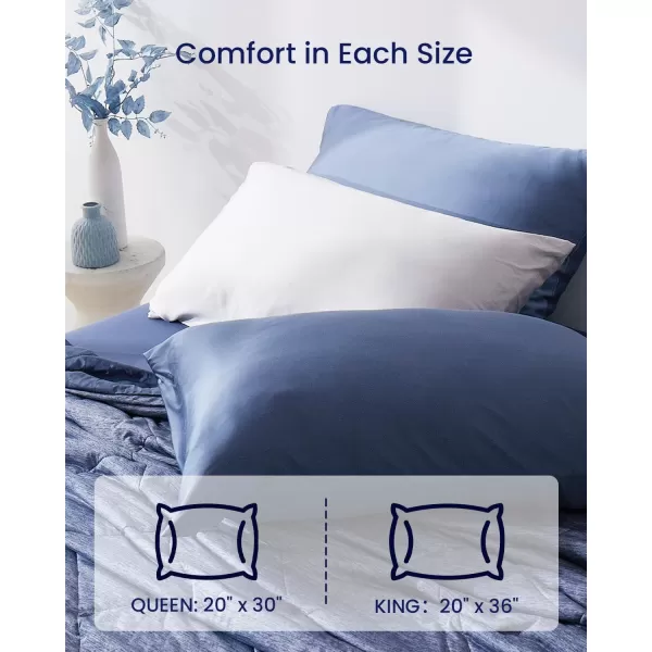 ZonLi ZMagic Cooling Pillow Cases King Size Set of 2 Viscose Derived from BambooSilky Soft Breathable Cold Pillow Covers Cooling Pillowcases for Hair and Skin 20x36 Inches01  Blue Ashes