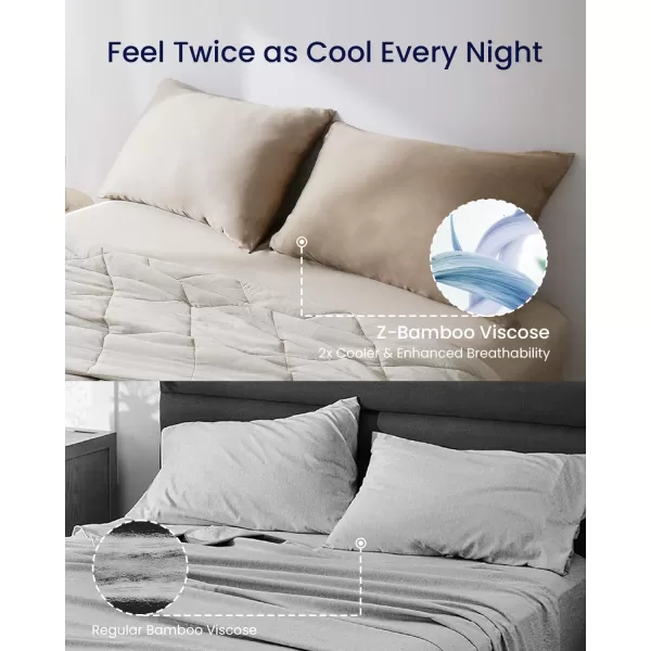 ZonLi ZMagic Cooling Pillow Cases King Size Set of 2 Viscose Derived from BambooSilky Soft Breathable Cold Pillow Covers Cooling Pillowcases for Hair and Skin 20x36 Inches03  Rustic Brown
