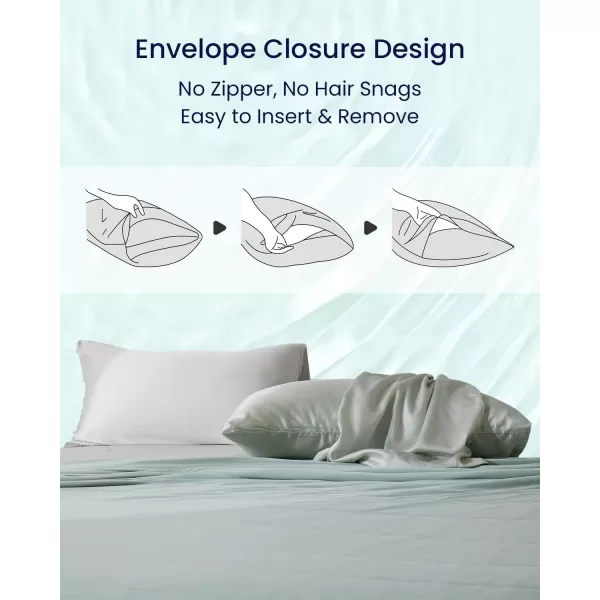 ZonLi ZMagic Cooling Pillow Cases King Size Set of 2 Viscose Derived from BambooSilky Soft Breathable Cold Pillow Covers Cooling Pillowcases for Hair and Skin 20x36 Inches08  Iceberg Green