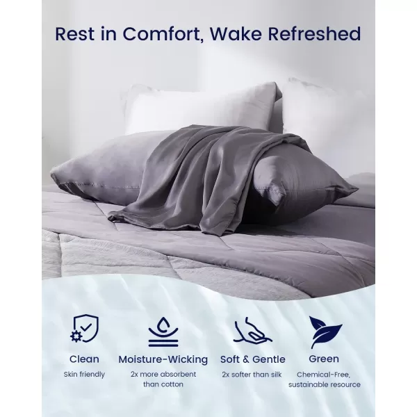 ZonLi ZMagic Cooling Pillow Cases King Size Set of 2 Viscose Derived from BambooSilky Soft Breathable Cold Pillow Covers Cooling Pillowcases for Hair and Skin 20x36 Inches02  Sierra Gray