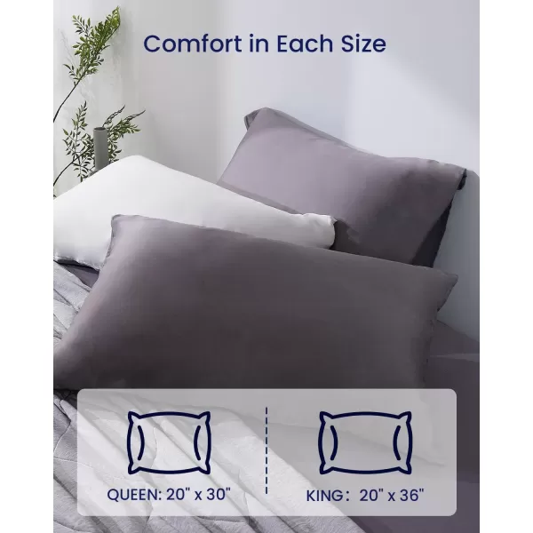 ZonLi ZMagic Cooling Pillow Cases King Size Set of 2 Viscose Derived from BambooSilky Soft Breathable Cold Pillow Covers Cooling Pillowcases for Hair and Skin 20x36 Inches02  Sierra Gray