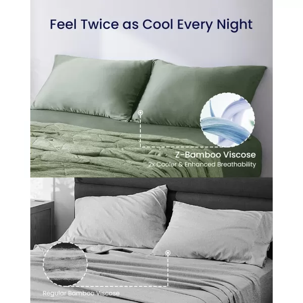 ZonLi ZMagic Cooling Pillow Cases King Size Set of 2 Viscose Derived from BambooSilky Soft Breathable Cold Pillow Covers Cooling Pillowcases for Hair and Skin 20x36 Inches04  Aurora Green