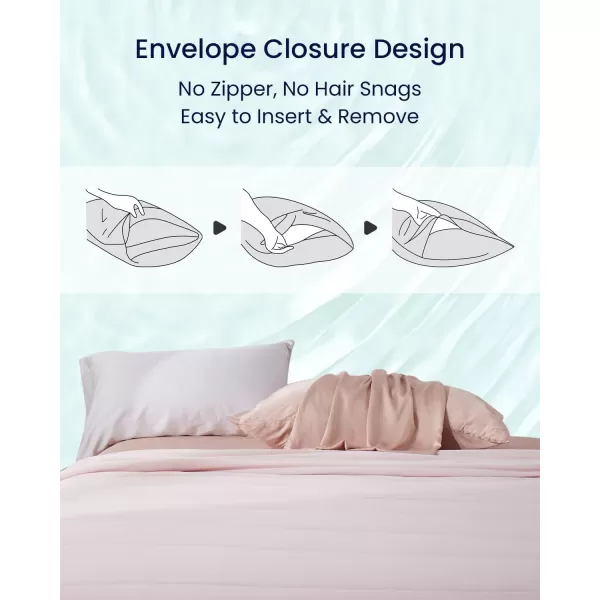 ZonLi ZMagic Cooling Pillow Cases King Size Set of 2 Viscose Derived from BambooSilky Soft Breathable Cold Pillow Covers Cooling Pillowcases for Hair and Skin 20x36 Inches09  Cameo Rose