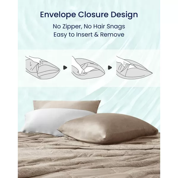 ZonLi ZMagic Cooling Pillow Cases King Size Set of 2 Viscose Derived from BambooSilky Soft Breathable Cold Pillow Covers Cooling Pillowcases for Hair and Skin 20x36 Inches03  Rustic Brown