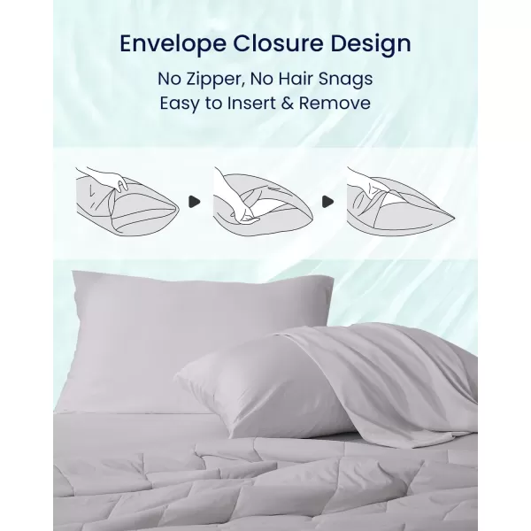 ZonLi ZMagic Cooling Pillow Cases King Size Set of 2 Viscose Derived from BambooSilky Soft Breathable Cold Pillow Covers Cooling Pillowcases for Hair and Skin 20x36 Inches06  Misty Gray