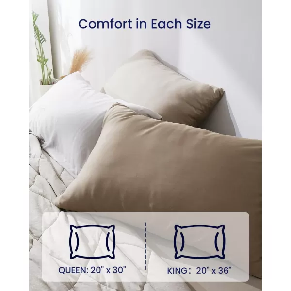 ZonLi ZMagic Cooling Pillow Cases King Size Set of 2 Viscose Derived from BambooSilky Soft Breathable Cold Pillow Covers Cooling Pillowcases for Hair and Skin 20x36 Inches03  Rustic Brown