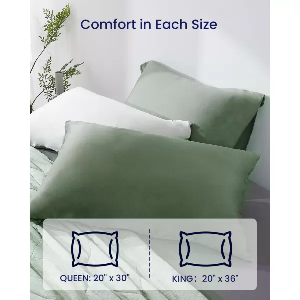 ZonLi ZMagic Cooling Pillow Cases King Size Set of 2 Viscose Derived from BambooSilky Soft Breathable Cold Pillow Covers Cooling Pillowcases for Hair and Skin 20x36 Inches04  Aurora Green