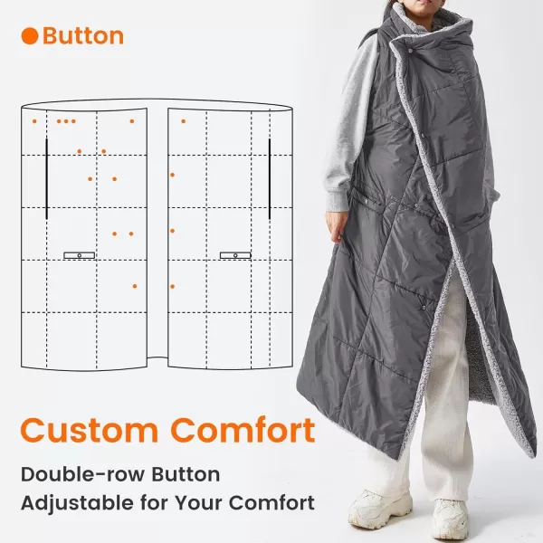 ZonLi ZStyle Battery Operated Heated Blanket Wearable Portable Heated Blanket Cordless with 10000mAH Battery Best for Office Outdoor Camping Heated Jacket 3 Heating Levels 74V Tailored CamelDark Grey