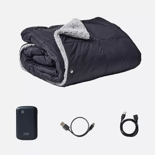 ZonLi ZStyle Battery Operated Heated Blanket Wearable Portable Heated Blanket Cordless with 10000mAH Battery Best for Office Outdoor Camping Heated Jacket 3 Heating Levels 74V Tailored CamelOriginal Black