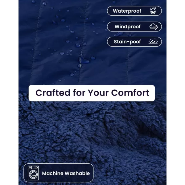 ZonLi ZStyle Battery Operated Heated Blanket Wearable Portable Heated Blanket Cordless with 10000mAH Battery Best for Office Outdoor Camping Heated Jacket 3 Heating Levels 74V Tailored CamelClassic Navy Blue