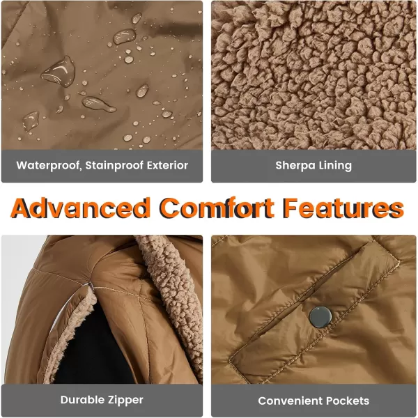 ZonLi ZStyle Battery Operated Heated Blanket Wearable Portable Heated Blanket Cordless with 10000mAH Battery Best for Office Outdoor Camping Heated Jacket 3 Heating Levels 74V Tailored CamelDark Brown