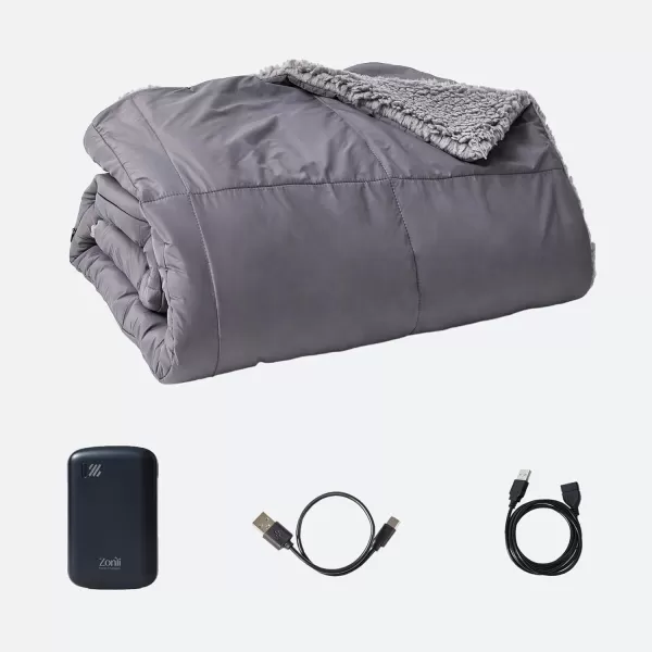 ZonLi ZStyle Battery Operated Heated Blanket Wearable Portable Heated Blanket Cordless with 10000mAH Battery Best for Office Outdoor Camping Heated Jacket 3 Heating Levels 74V Tailored CamelOriginal Grey