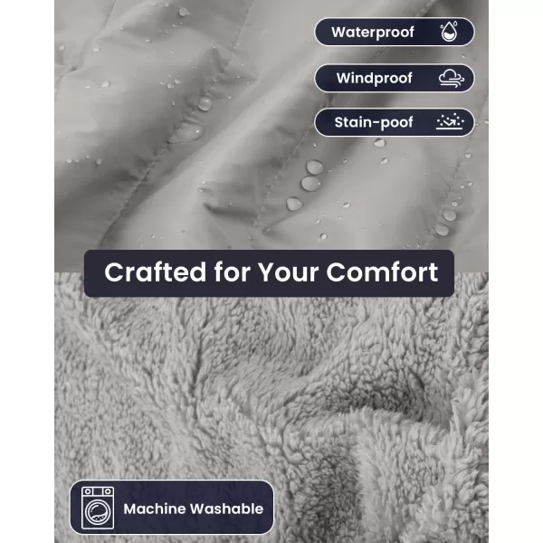 ZonLi ZStyle Battery Operated Heated Blanket Wearable Portable Heated Blanket Cordless with 10000mAH Battery Best for Office Outdoor Camping Heated Jacket 3 Heating Levels 74V Tailored CamelClassic Grey