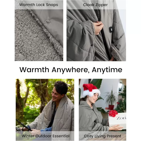 ZonLi ZWalk Pro 36W Battery Operated Heated BlanketPortableCordless Rechargeable Heated Blanket with 3 Heating LevelsIncludes 20000mAh Power Bankfor Car Stadium Outdoors BlackGrey
