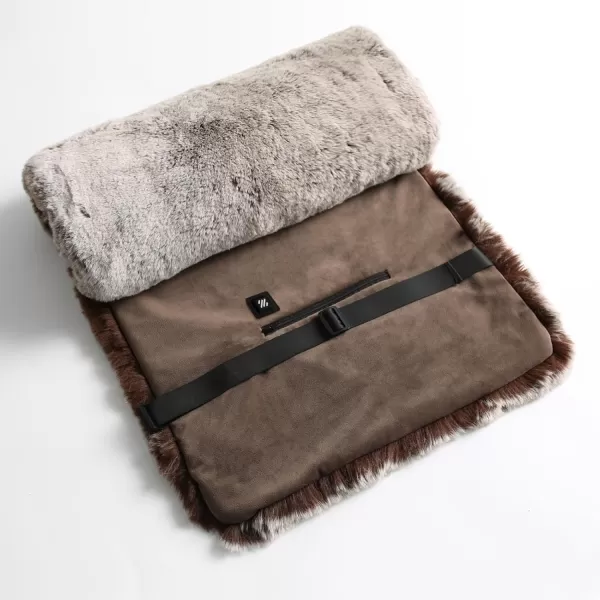 Zonli Luxury Faux Fur USB Heated Pad for Chair Sofa Couch and Car Portable Cordless5V Electric Heated Cushion with 3 Heat Levels 104F 140F Includes 492feet USB Extension CableCoffee