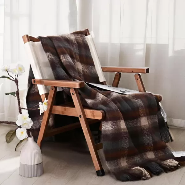ZonLi Brown Throw Blanket 50quot x 60quot Fall Decorative Classic Blankets with Tassel for Couch Bed Sofa Chair Outdoor Cozy Warm Lightweight Blankets BrownBrown