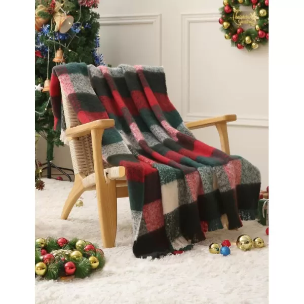 ZonLi Brown Throw Blanket 50quot x 60quot Fall Decorative Classic Blankets with Tassel for Couch Bed Sofa Chair Outdoor Cozy Warm Lightweight Blankets BrownChristmas Red