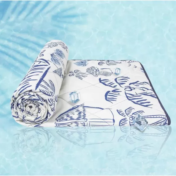 ZonLi Cooling Blanket for Hot Sleepers ampamp Night Sweats  Lightweight King Size Cooling Blanket  QMax ampgt04  Stay Cool All NightBeachside Village 90quotx108quotBeachside Village