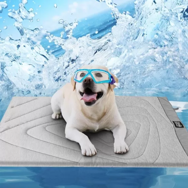 ZonLi Dog Cooling Mat 36quot x 23quotMedium Cooling Pad Reversible Cool ampamp Warm Pet Cool Mats for Dog and Cat use in Crate Kennel Bed Sofa Machine Washable Durable NonGel Glacial GreyPebble Gray