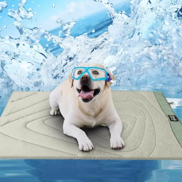 ZonLi Dog Cooling Mat 59quot x 40quotExtra Large Cooling Pad for Dog with Premium Silicone Pet Cooling Mats Reversible Cool ampamp Warm for Crate Kennel Sofa Bed Washable Durable Polar GreySage Green