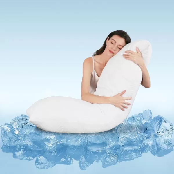 ZonLi Fluffy Body Pillow Full Body Pillows for Adults Long Pillow for Sleeping with Removable Cover and Adjustable Filling for Side Sleeper ampamp PregnancyLarge and Firm Pillow Machine WashableGreyCloud White