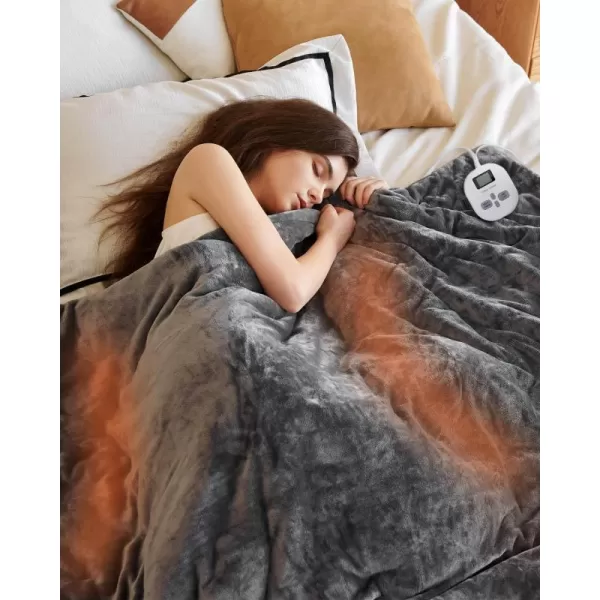 ZonLi Heated Weighted Blanket 15lbs 60x80 Queen Size Weighted Heated Blanket for Adults Fast Heating 10 Heating Levels ampamp 12H Auto ShutOff Soft Comfort Flannel Heavy Blanket with Glass Beads60x80 20lbs