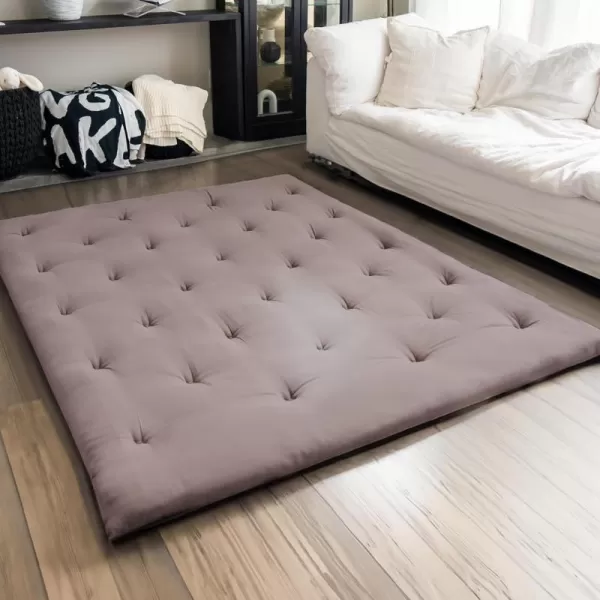 ZonLi Japanese Floor Futon Mattress Full Size 54quotx 80quot100 Cotton 25 Thicken Tatami MattressFoldable Sleeping PadPortable Dormitory Tatami MatRoll Up Floor Lounger Bed for Adult Light GreyGrey