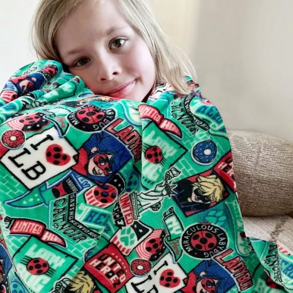 ZonLi Kids Blanket Flannel Fleece Throw Blanket Twin Size 60quot x 80quot Cat Noir Miraculous Ladybug Bluey Blankets for Boys Soft Fuzzy Plush Blanket Cozy for Travel Bed Saint Patrick SpringBlue
