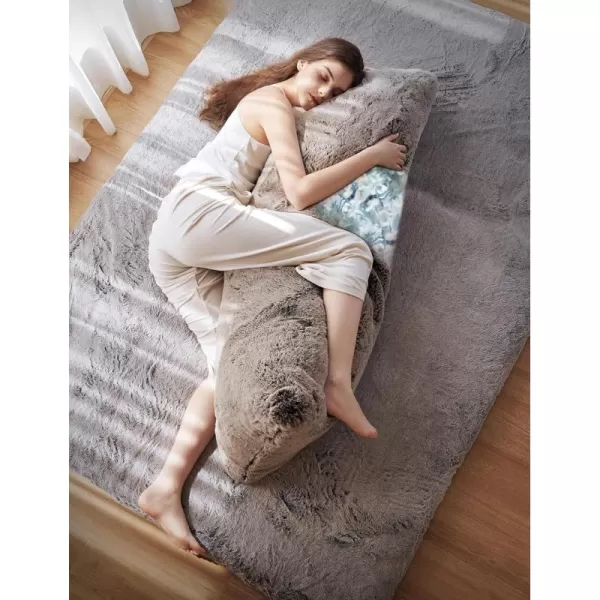 ZonLi Soft Body Pillow for Adults Memory Foam Full Body Pillow 20x54 Cozy Long Pillow for Sleeping Huggable Side Sleepers Pillow Machine Washable Faux Fur Cover with ZipperUltra Luxury Faux Fur