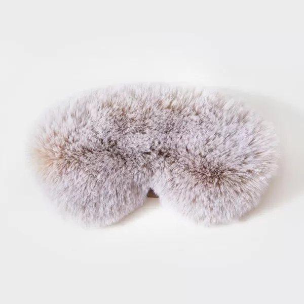 ZonLi TempControlled Faux Fur Weighted Eye Pillow SkinFriendly Inner Hot or Cold Pack for Stress Relief Sleep Travel and MeditationBeige