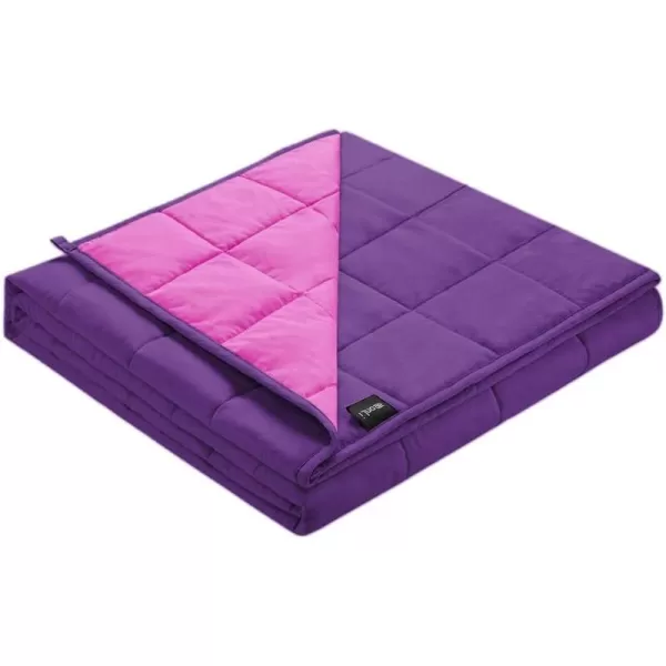 ZonLi Weighted Blanket 60x80 20lbs Queen Size Dark Grey for Adults High Breathability Heavy Blanket Soft Material with Premium Glass BeadsPinkPurple