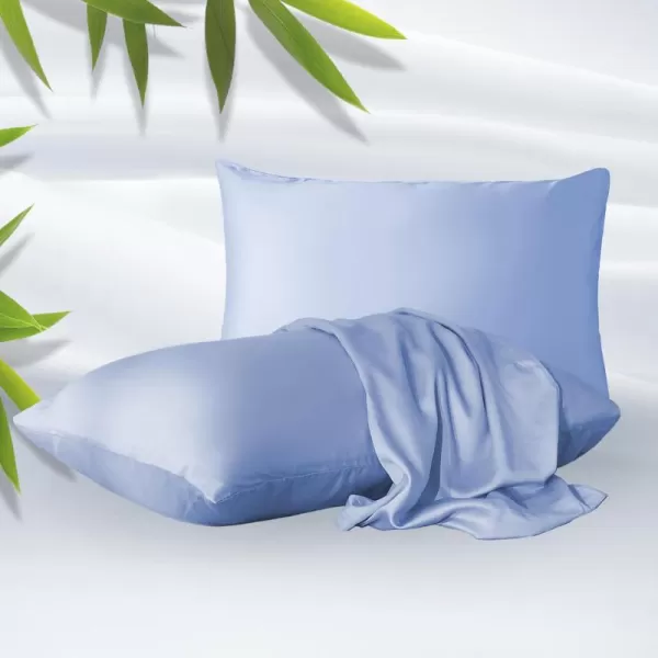 ZonLi ZMagic Cooling Pillow Cases King Size Set of 2 Viscose Derived from BambooSilky Soft Breathable Cold Pillow Covers Cooling Pillowcases for Hair and Skin 20x36 Inches07  Skyway Blue