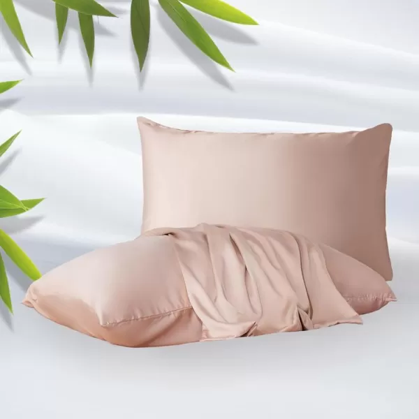 ZonLi ZMagic Cooling Pillow Cases King Size Set of 2 Viscose Derived from BambooSilky Soft Breathable Cold Pillow Covers Cooling Pillowcases for Hair and Skin 20x36 Inches09  Cameo Rose