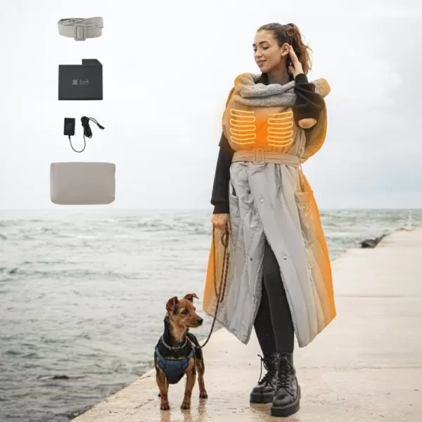 ZonLi ZStyle Battery Operated Heated Blanket Wearable Portable Heated Blanket Cordless with 10000mAH Battery Best for Office Outdoor Camping Heated Jacket 3 Heating Levels 74V Tailored CamelTailored Grey